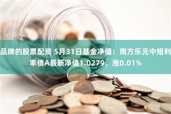 品牌的股票配资 5月31日基金净值：南方乐元中短利率债A最新净值1.0279，涨0.01%