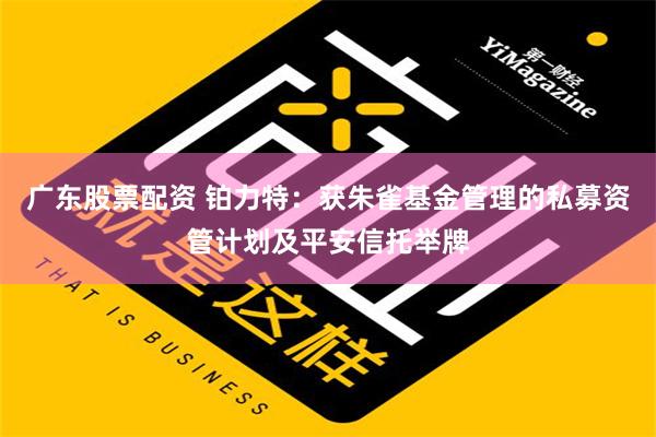 广东股票配资 铂力特：获朱雀基金管理的私募资管计划及平安信托举牌