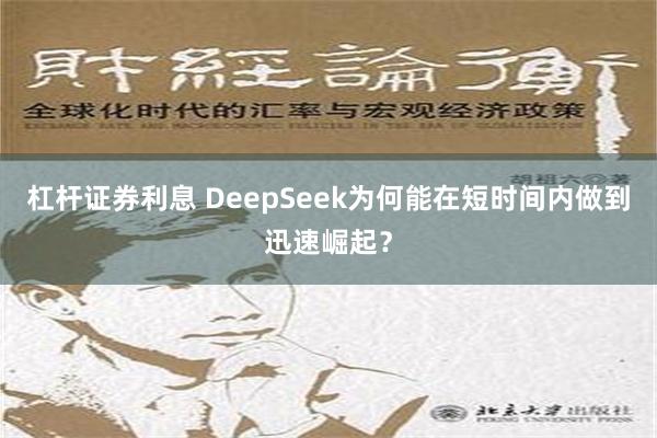 杠杆证券利息 DeepSeek为何能在短时间内做到迅速崛起？