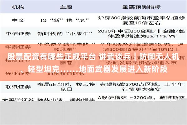 股票配资有哪些正规平台 讲武谈兵｜防御无人机、轻型坦克……地面武器发展进入新阶段